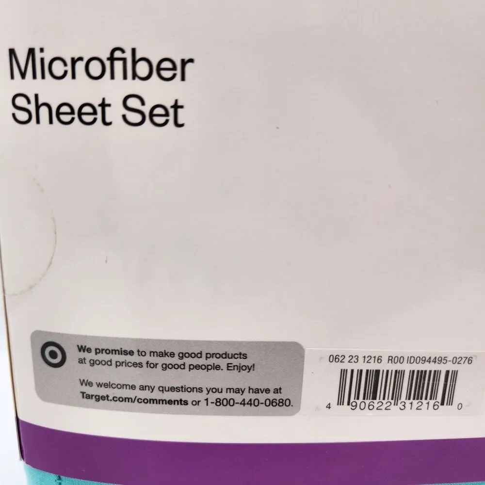 Room Essentials Mircrofiber 3 Piece Sheet Set Twin/XL Twin Aqua Top Bottom Case